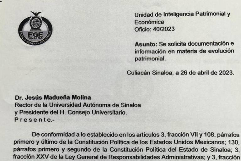 Ahora la UIPE solicita al Rector Madueña informe sobre su evolución patrimonial