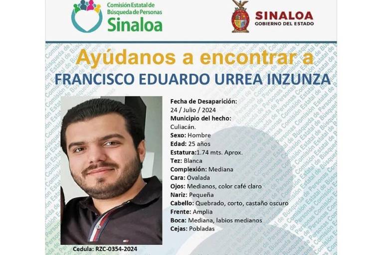Buscan en Culiacán a Francisco Eduardo