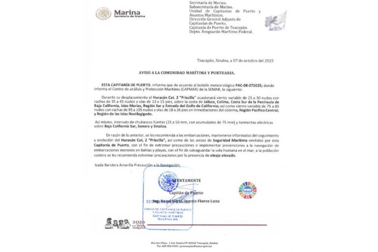 En Teacapán, cierran puerto a la navegación por oleaje