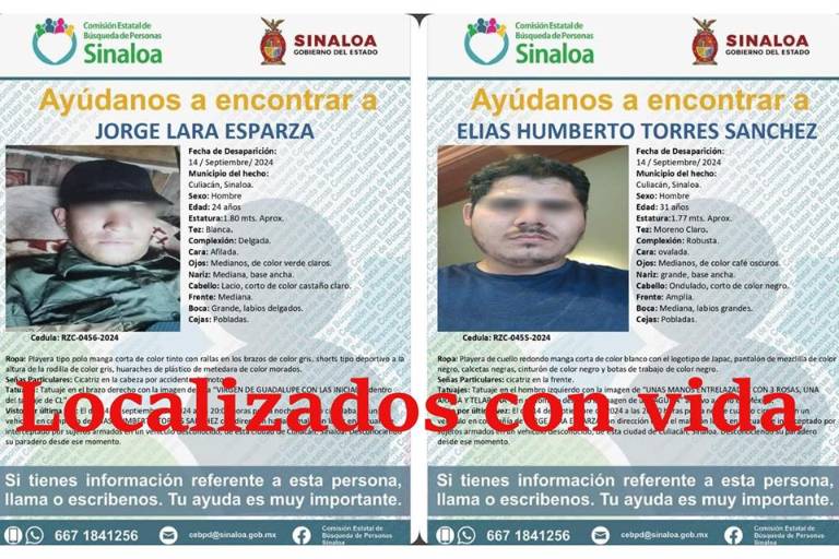 Reportan liberación de dos hombres que habían sido privados de la libertad