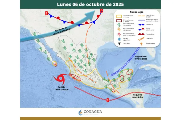 Monitorean sistemas en el Pacífico que podrían dejar lluvias en Sinaloa, señala Protección Civil