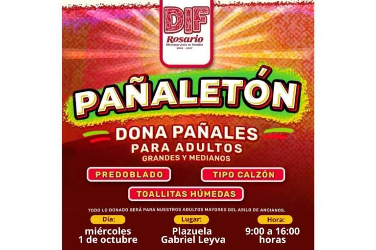 Invita DIF Rosario a sumarse en el Pañaletón