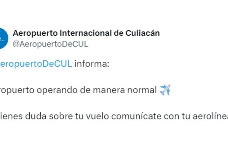 Aeropuerto de Culiacán opera con normalidad, tras jornada de violencia