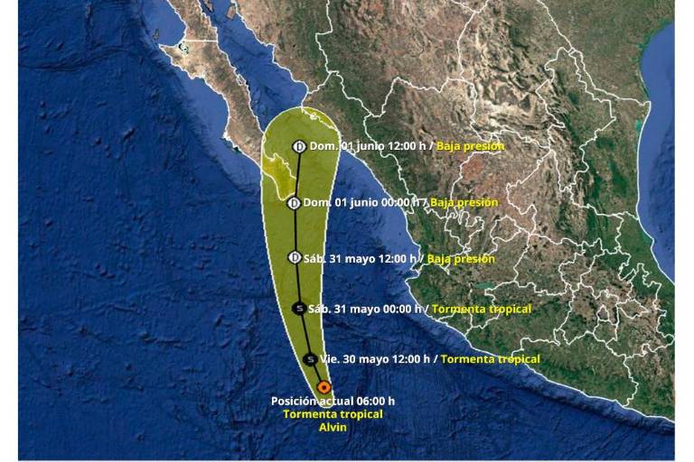 Avanza ‘Alvin’ hacia el norte de las costas mexicanas; llegaría a Topolobampo