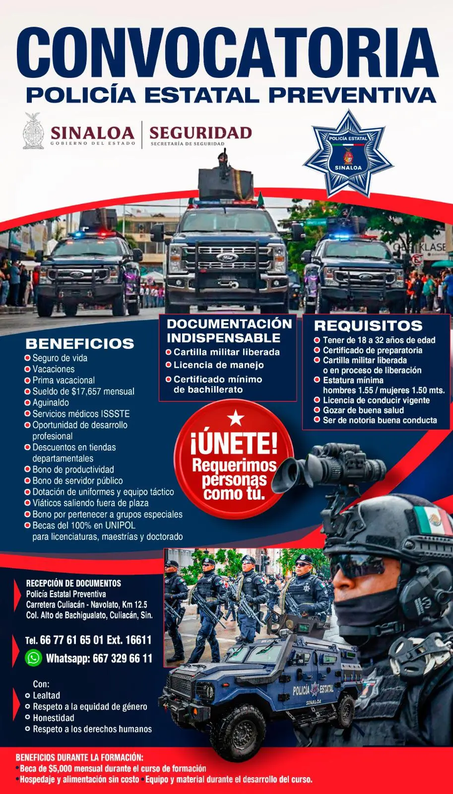 $!Emiten convocatoria para integrar la Policía Estatal de Sinaloa