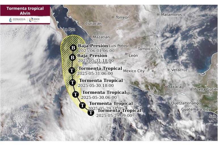 Se forma la tormenta tropical Alvin frente a costas mexicanas