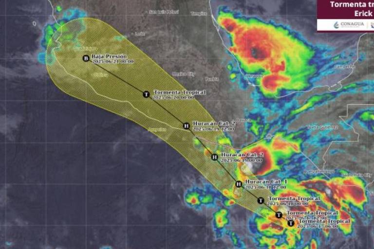 Tormenta tropical Erick podría tocar tierra como huracán categoría 2 en Oaxaca y Guerrero