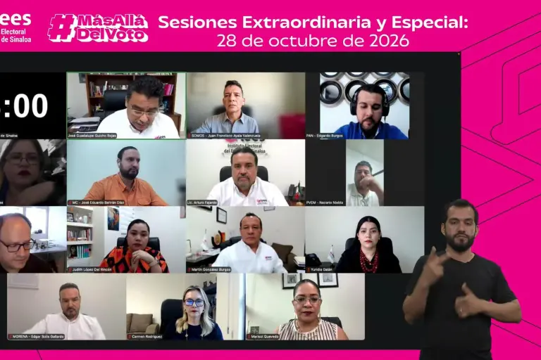 Sesión extraordinaria del Instituto Electoral del Estado de Sinaloa donde se definió el calendario para el próximo proceso electoral.