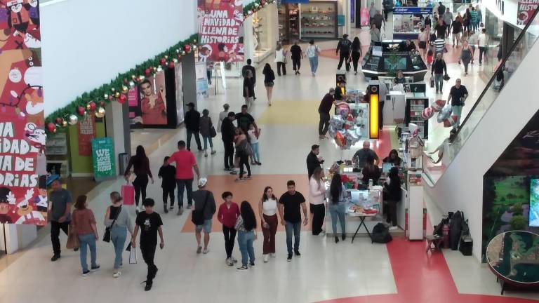 Los centros comerciales lucen concurridos por personas realizando compras.