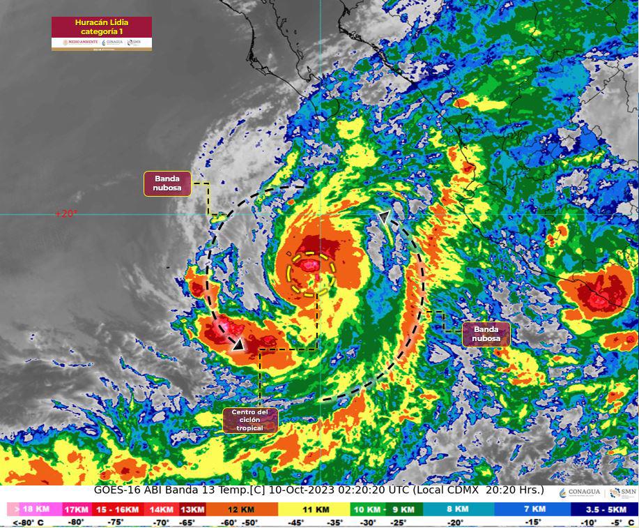 $!‘Lidia’ ya es huracán y traerá lluvias de muy fuertes a intensas para el sur Sinaloa