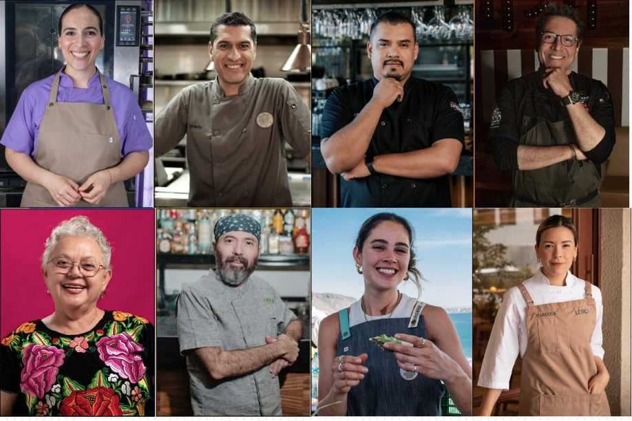 $!Yukié Loya, Nacho Osuna, Daniel Soto, Luis Osuna, Sabina Bandera, Miguel Taniyama, Regina Logar y Mariana Rivera, algunos de los chefs participantes en el evento.