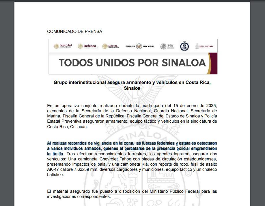 $!Cambia SSP versión: confirma enfrentamientos en Costa Rica y también informa sobre 2 militares heridos