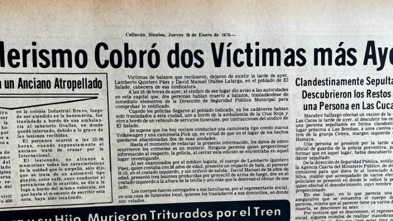 ‘Un día 28 de enero...’; así reportó Noroeste la muerte de Lamberto Quintero en 1976