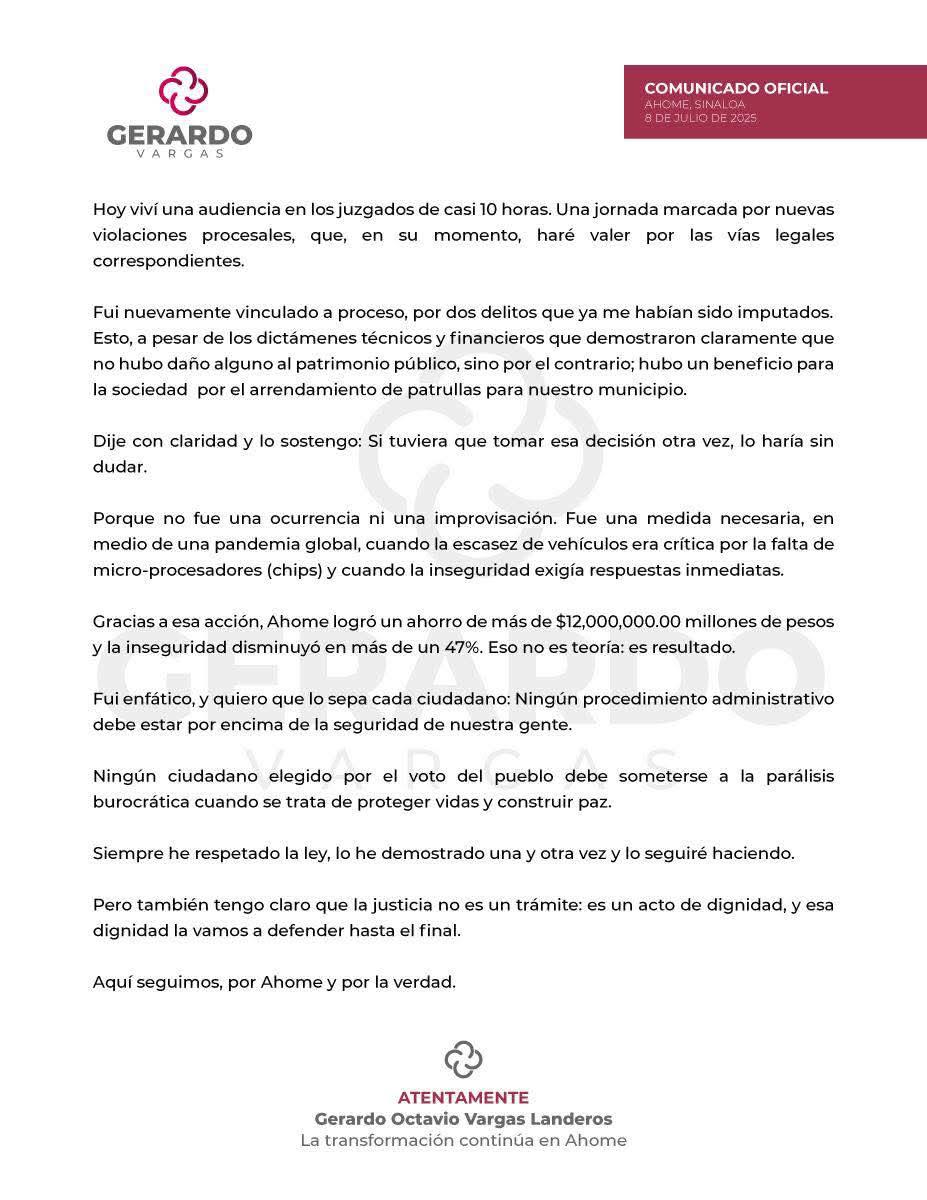 $!Renta de patrullas no fue ocurrencia; lo haría nuevamente, asegura Vargas Landeros