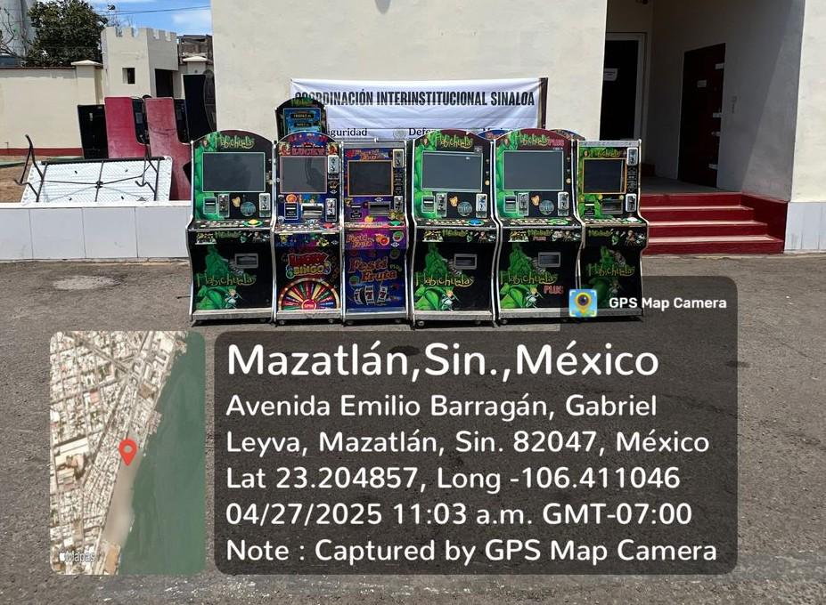 $!Decomisan 32 máquinas tragamonedas en Sinaloa