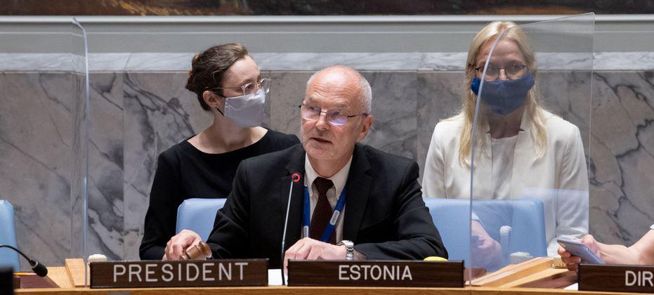 $!Sven Jürgenson, embajador de Estonia ante la ONU y presidente en turno del Consejo de Seguridad, durante la sesión para recomendar a António Guterres a un segundo mandato como Secretario General de la Organización.