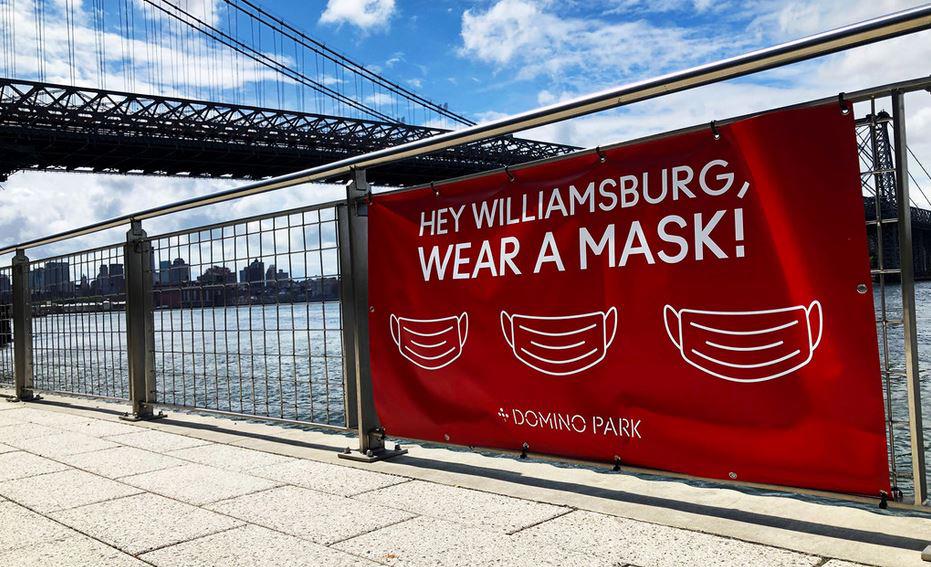 $!Un mensaje pidiéndole a las personas que utilicen mascarillas en Nueva York, Estados Unidos.