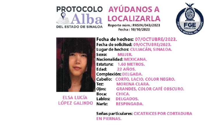Localizan a Elsa Lucía, reportada como desaparecida en Culiacán