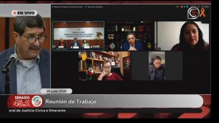 El Senador Enrique Inzunza Cázarez reapareció en su trabajo legislativo durante una reunión a distancia de la Comisión de Justicia.