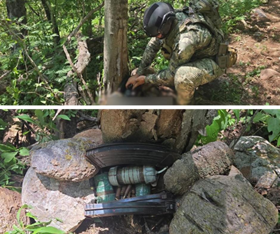 $!Aseguran armas, explosivos y vehículo baleado durante operativos en Mazatlán