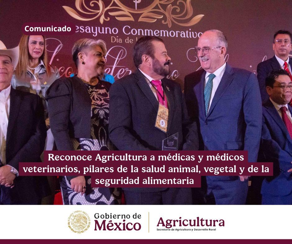 $!Reconoce Agricultura a médicas y médicos veterinarios, pilares de la salud animal, vegetal y de la seguridad alimentaria