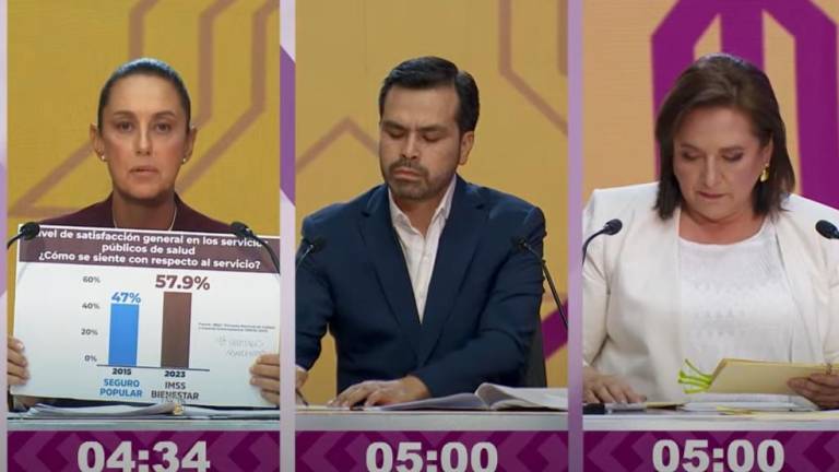Claudia Sheinbaum, Xóchitl Gálvez y Jorge Álvarez Máynez iniciaron el primer debate presidencial en punto de las 20:00 horas.