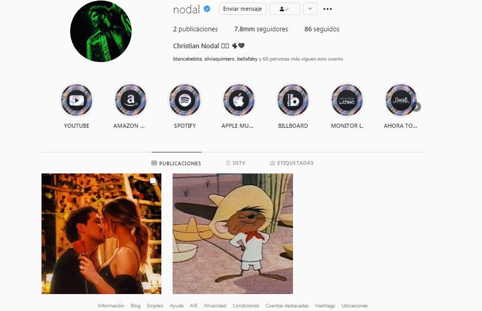 $!Así aparece la red social del cantante en estos momentos.