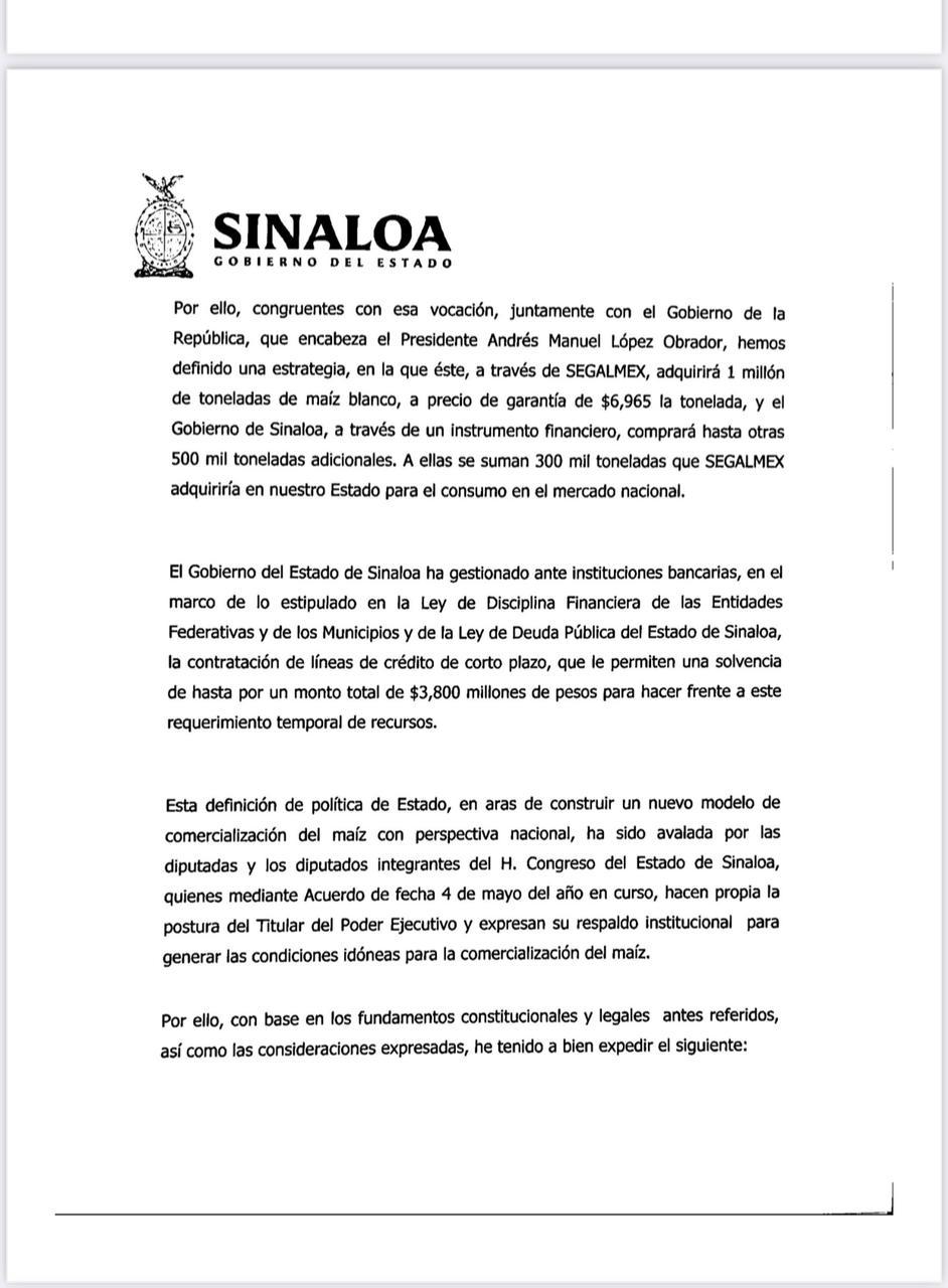 $!Gobierno del Estado inicia este lunes proceso de compra de 500 mil toneladas de maíz