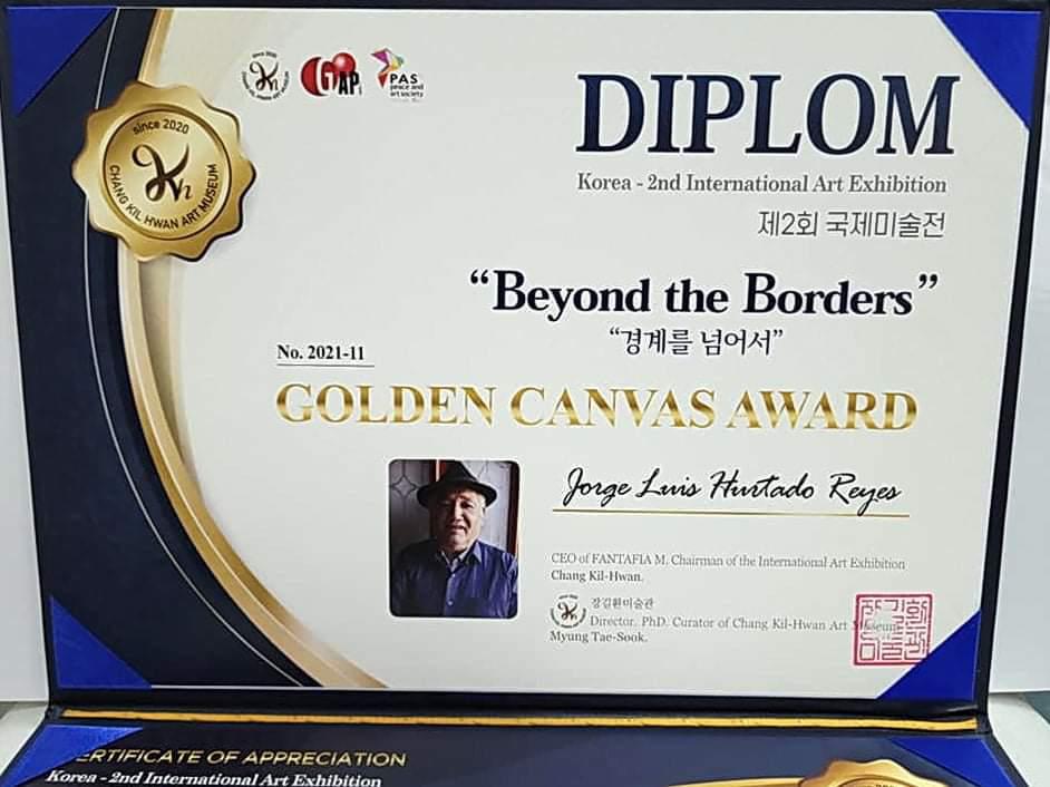 $!Reconocen a Jorge Luis Hurtado con el Golden Canvas Award en Corea