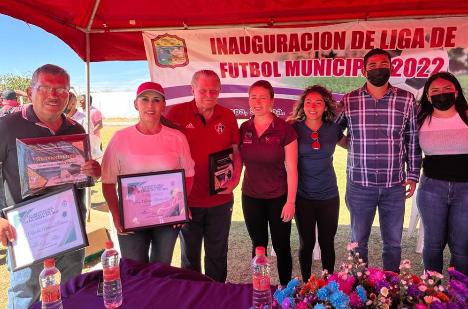 $!Inauguran en Escuinapa la Liga de Futbol Municipal 2022 en varias categorías