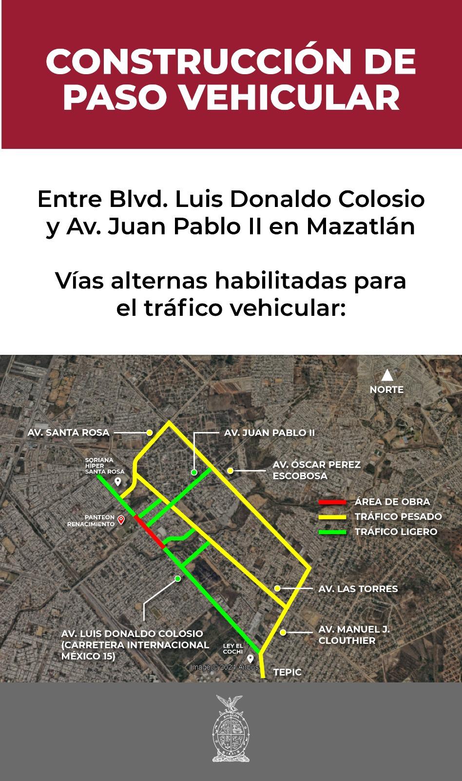 $!Estas son las rutas alternas por construcción del puente elevado en Mazatlán