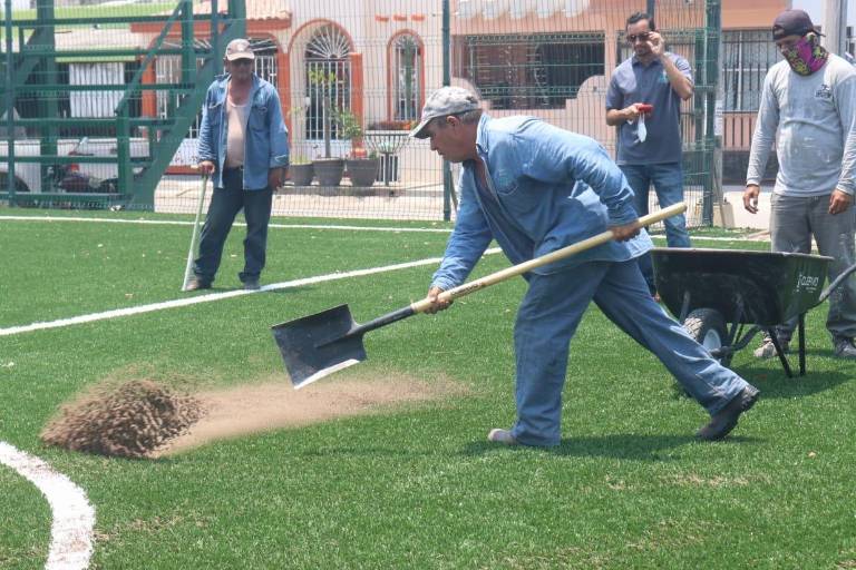 Listos para la cascarita en el Fraccionamiento del Bosque