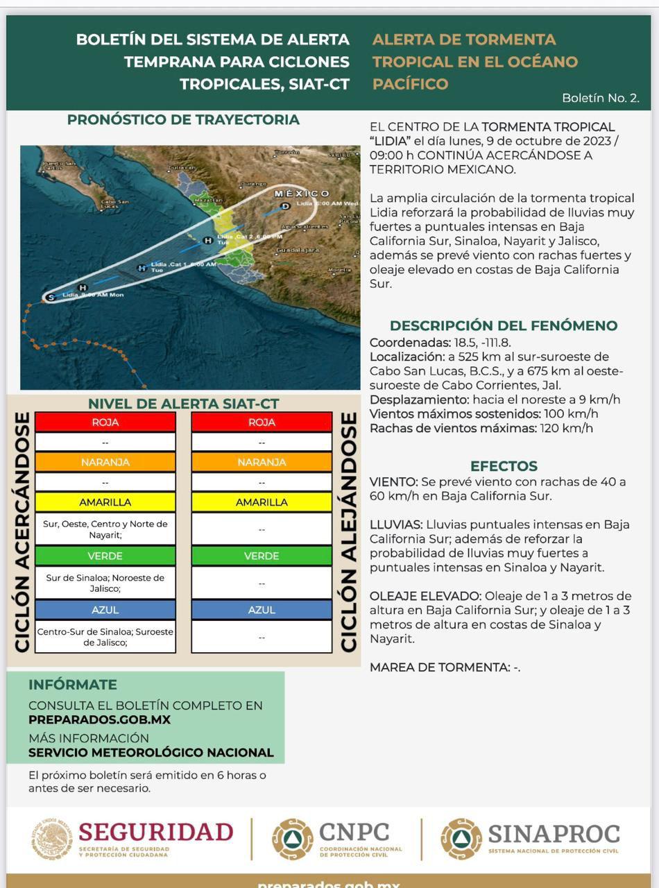 $!Sur de Sinaloa, en Alerta Verde por la tormenta Lidia