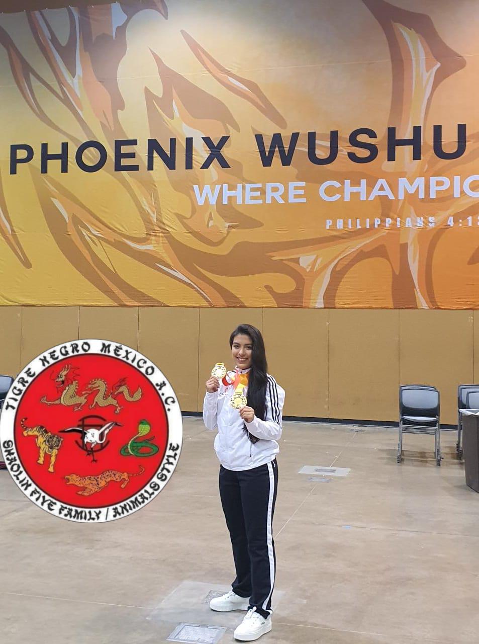 $!Sinaloense Karla García se cubre de oro en torneo internacional Phoenix Wushu Nationals