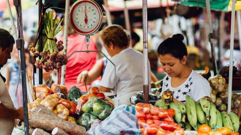 Un mercado de verduras en Piedecuesta, Colombia.