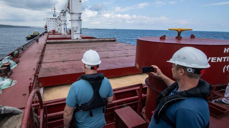El primer envío de más de 26.000 toneladas de alimentos ucranianos en el marco de la Iniciativa de Granos un acuerdo de exportación al Mar Negro en su destino final en el Líbano.