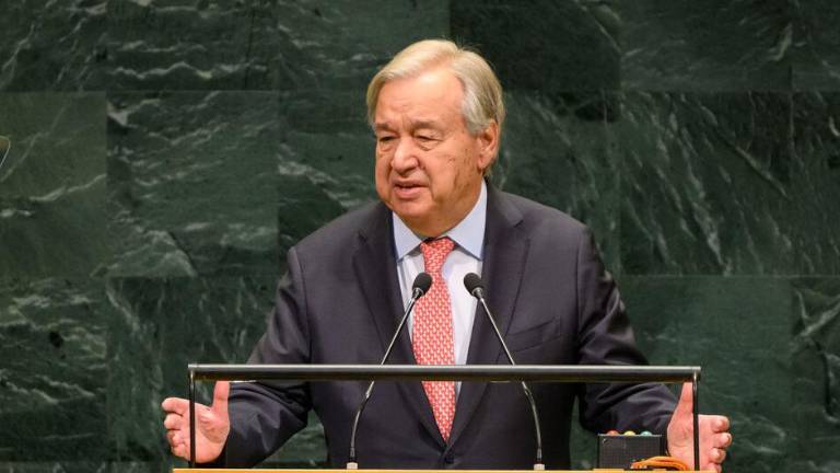 El Secretario General António Guterres interviene en la apertura del Debate General del 81º período de sesiones de la Asamblea General de las ONU .