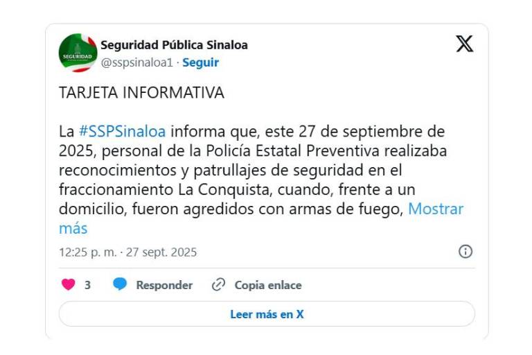 Confirma SSPE un Policía Estatal muerto y un agresor detenido en La Conquista