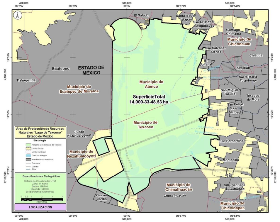 $!Plano oficial del área protegida del Lago de Texcoco.