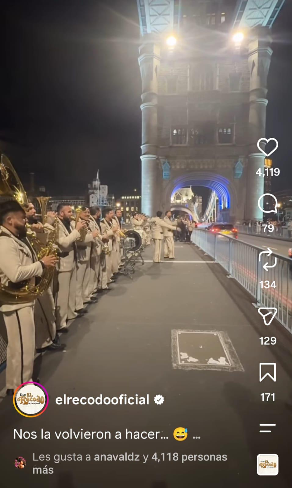 $!Los integrantes de Banda El Recodo intentaron realizar un “palomazo” en las calles de Londres.