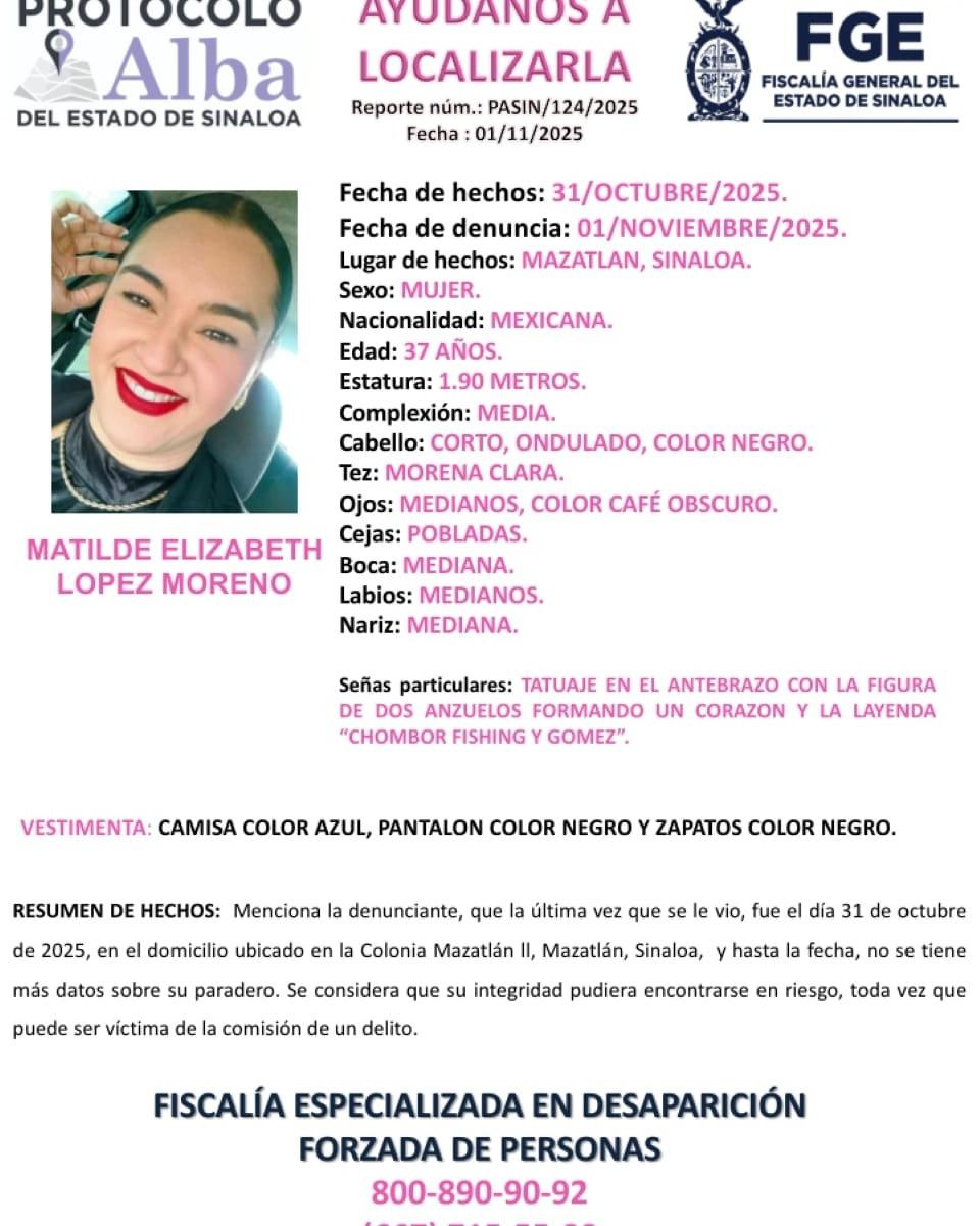 $!Desaparece Matilde Elizabeth en la colonia Mazatlán II, en el puerto