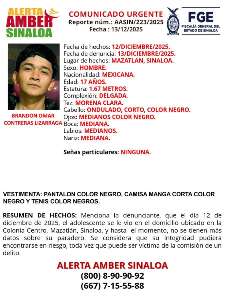 $!Alertan sobre la desaparición de Brandon y Brayan, dos adolescentes en Mazatlán