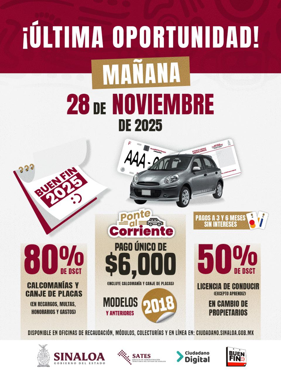 $!Este viernes vence el plazo para aprovechar los descuentos del Buen Fin Gobierno del Estado 2025