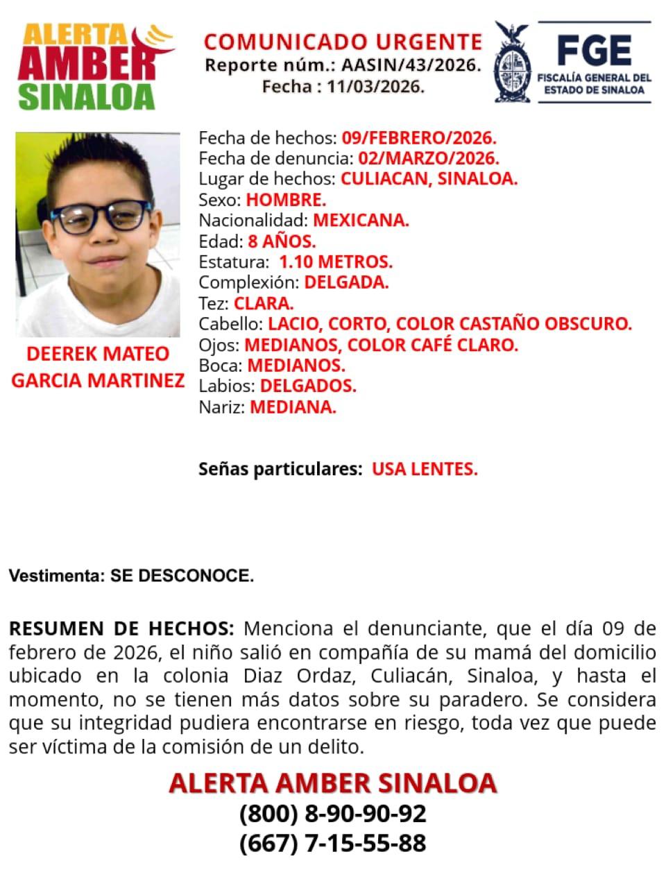 $!Activan Alerta Amber por desaparición de dos hermanos menores en Culiacán