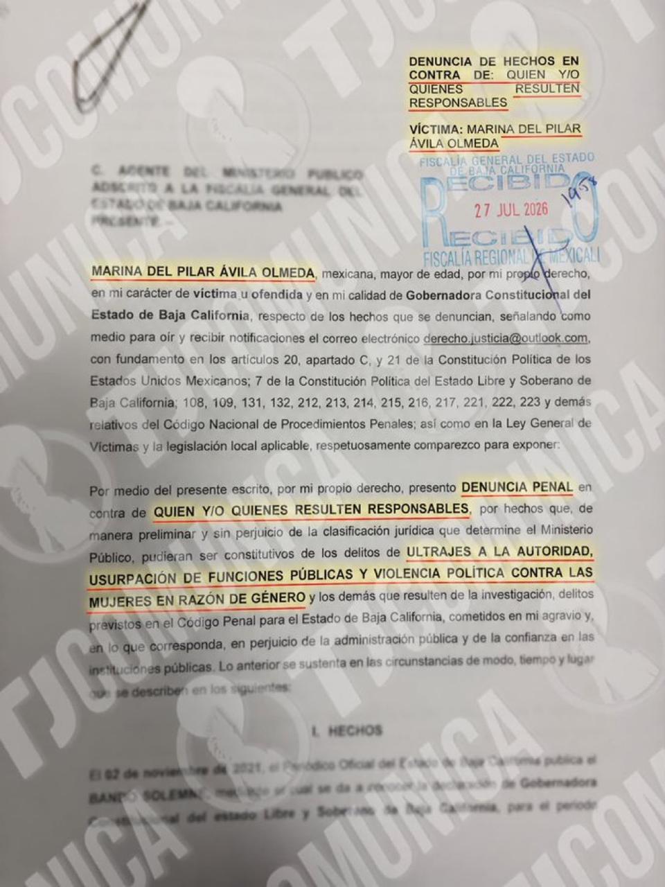 $!Marina del Pilar denuncia a Bonilla por audios filtrados y acusa ‘emboscada psicológica’