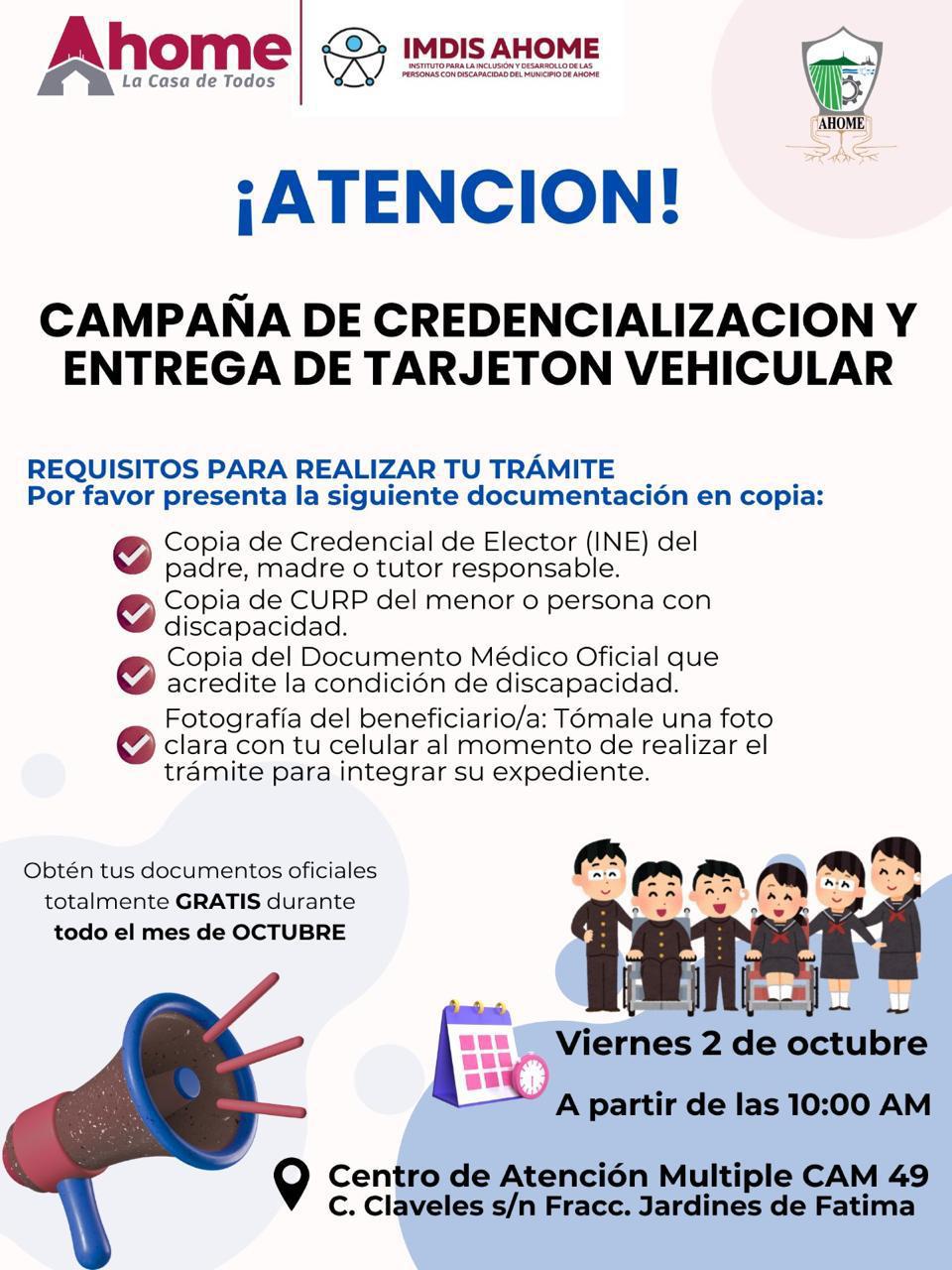 $!IMDIS Ahome arranca jornada itinerante para expedir credenciales y tarjetones de discapacidad de manera gratuita
