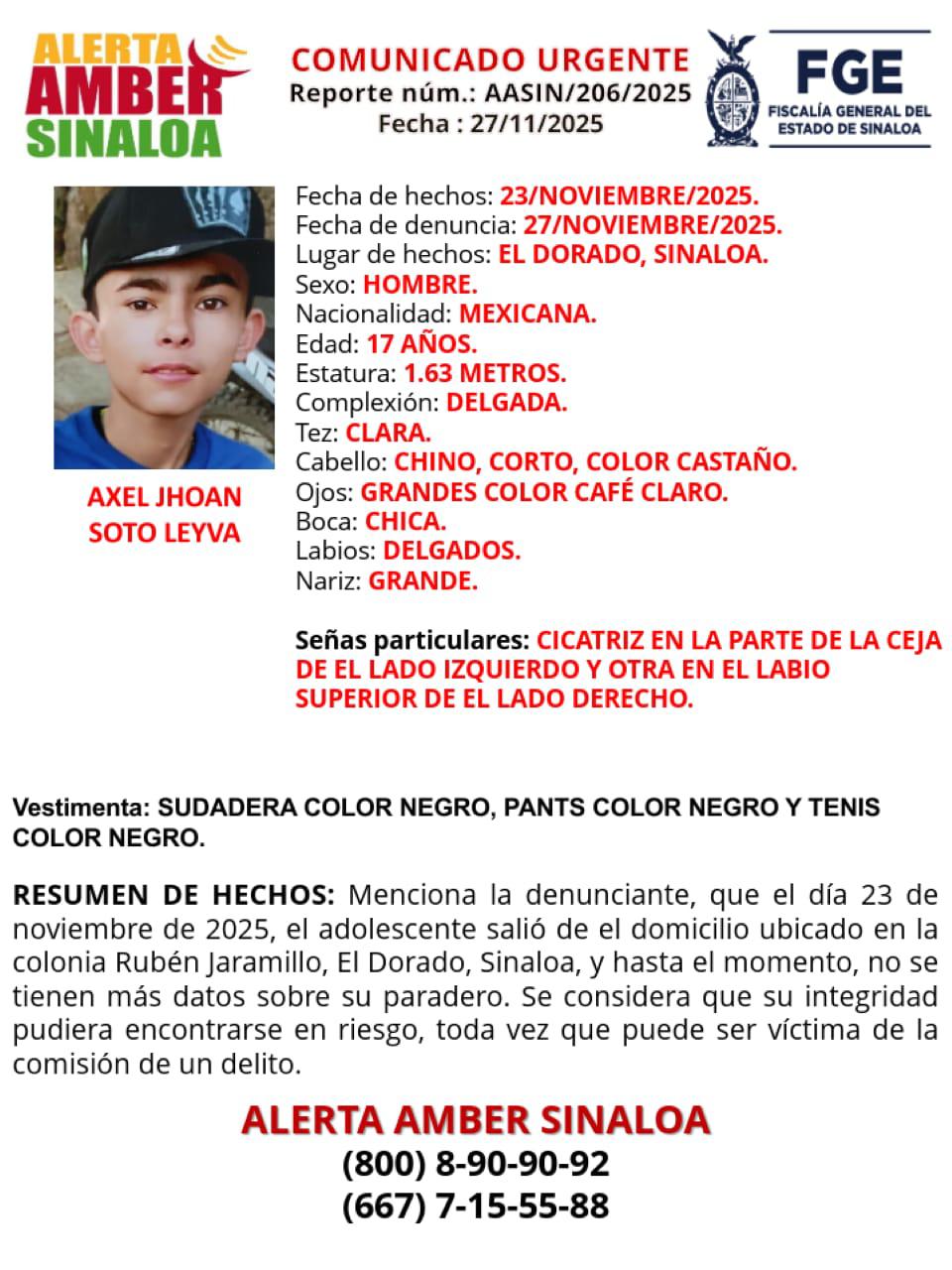 $!Activan tres Alertas Amber en Guasave, Culiacán y El Dorado por desaparición de menores