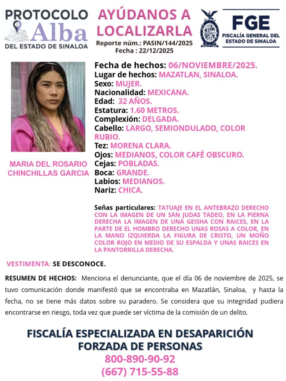 $!Buscan a María del Rosario; desapareció en Mazatlán hace más de un mes