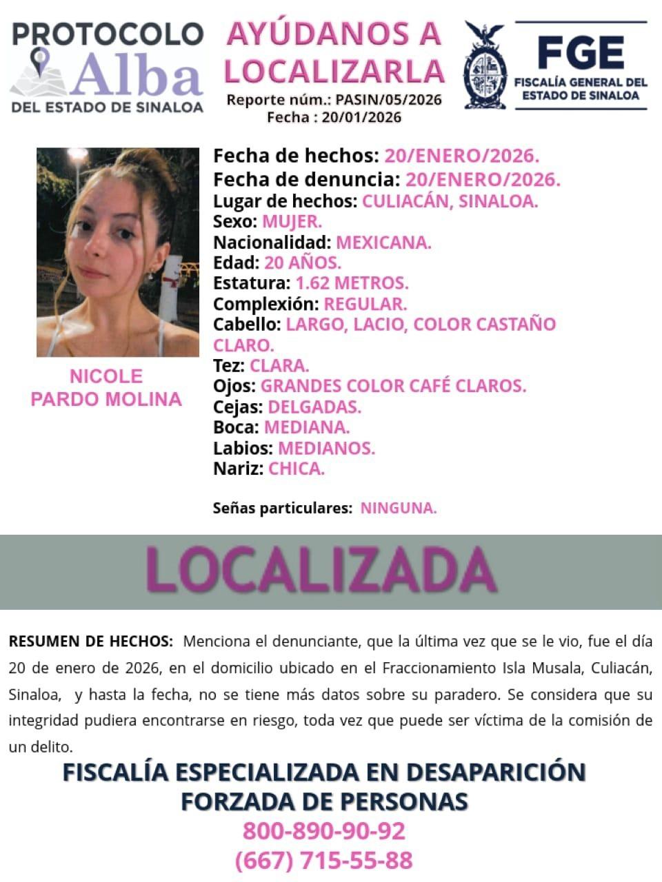 $!Localizan con vida a ‘La Nicholette’, influencer privada de su libertad en Culiacán