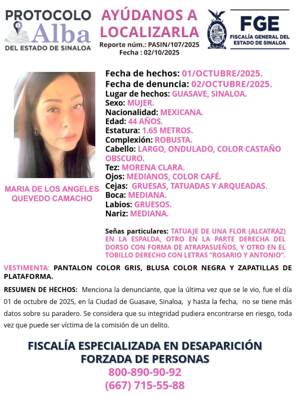 $!Hallan asesinada a María de los Ángeles, desaparecida en Guasave; investigan caso de feminicidio